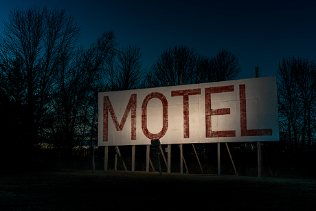 Night Vision - Hand-Painted Motel Billboard.